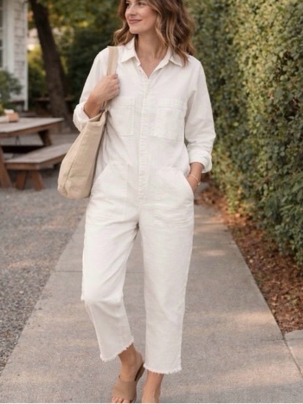 Frank & Eileen Ireland Playsuit White Linen Jumpsuit [Small]
